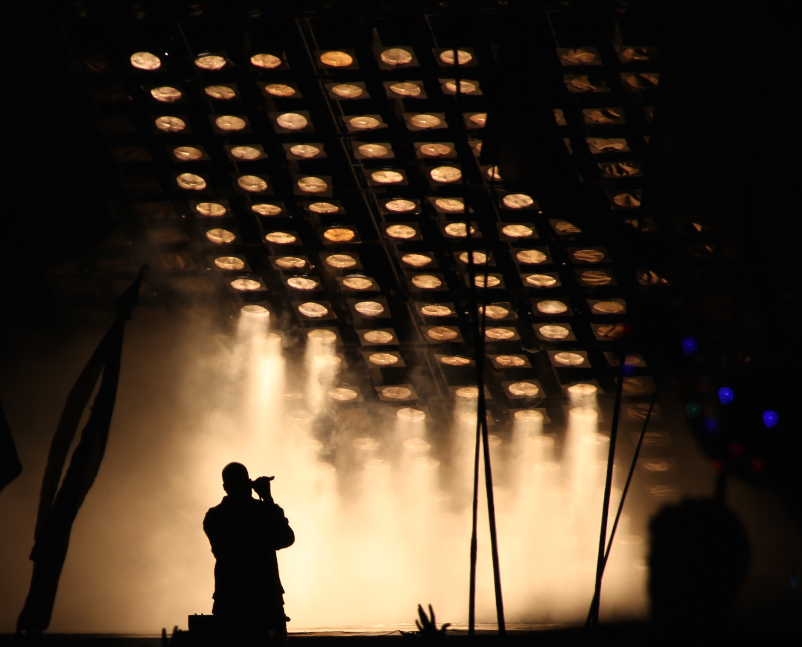 Avolites ART2000 Dimmers Control 792 Par Can rig for Kanye West at Glastonbury 